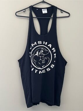 Gymshark Legacy Stringer Tank Top Black Logo Men’s Large